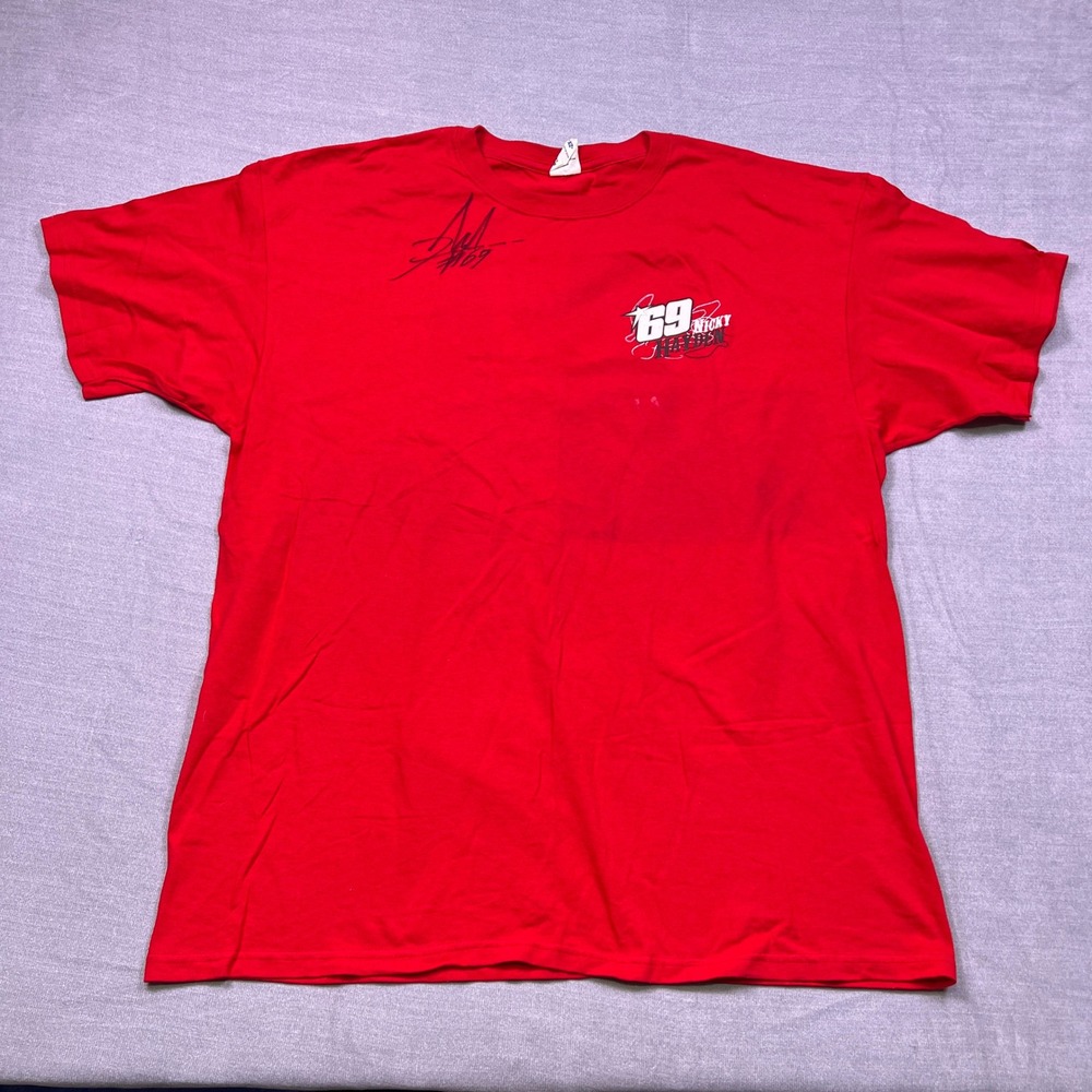 Nicky Hayden 69 SIGNED Red Graphic T Shirt Men's 2X Anvil Pre Shrunk‎